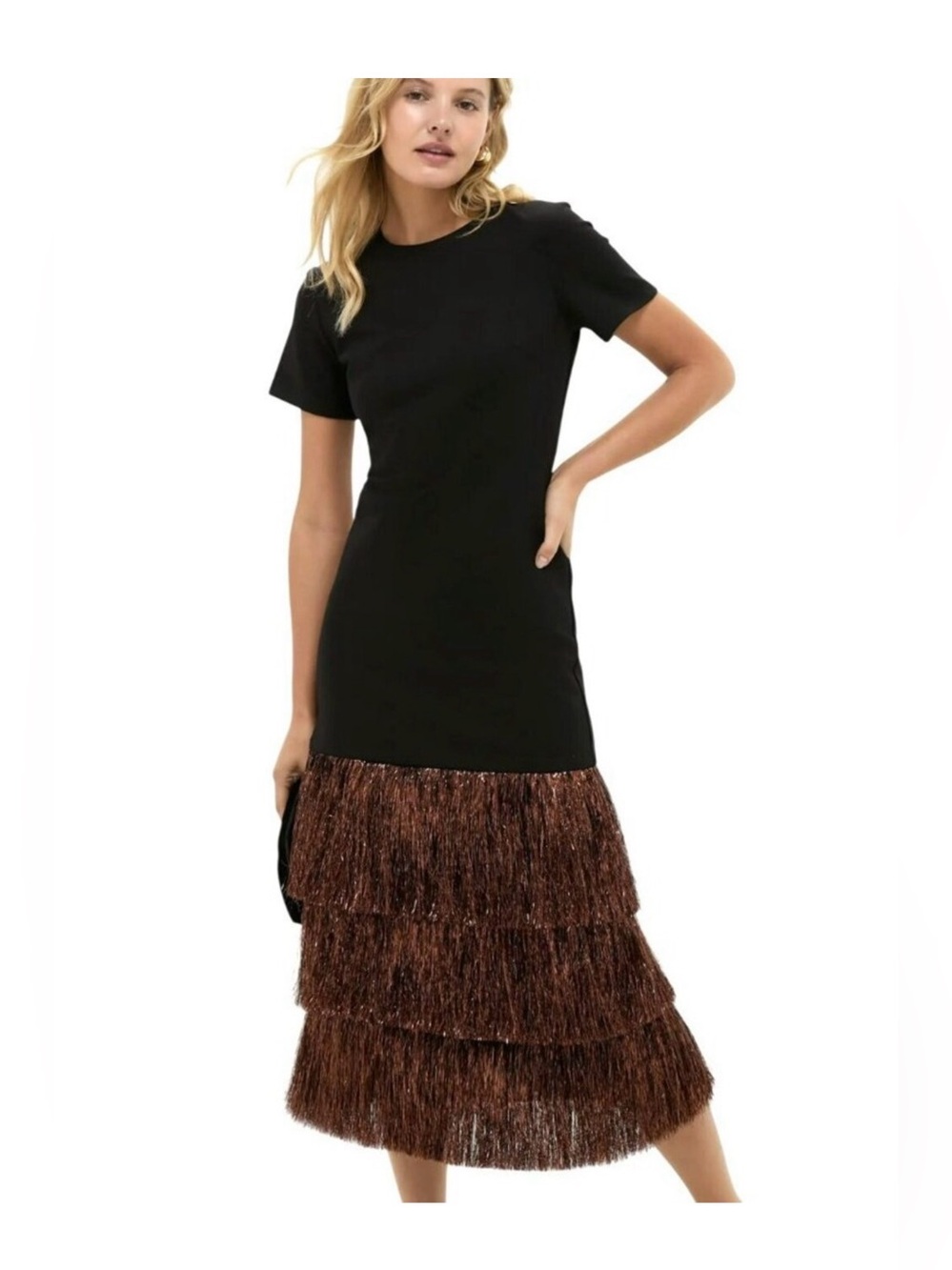 Hyacinth House Black & Bronze Metallic Fringe Francie Size medium
Maxi Dress